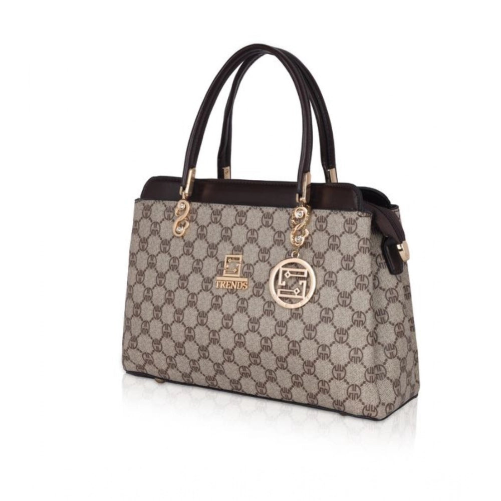 Suvarnika Women's Faux Leather Printed Handbag (Coffee)