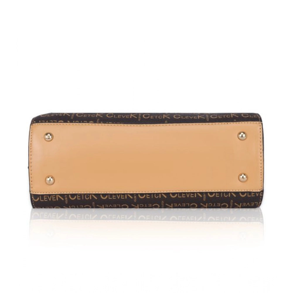 Suvarnika Women's Faux Leather Printed Handbag (Camel)