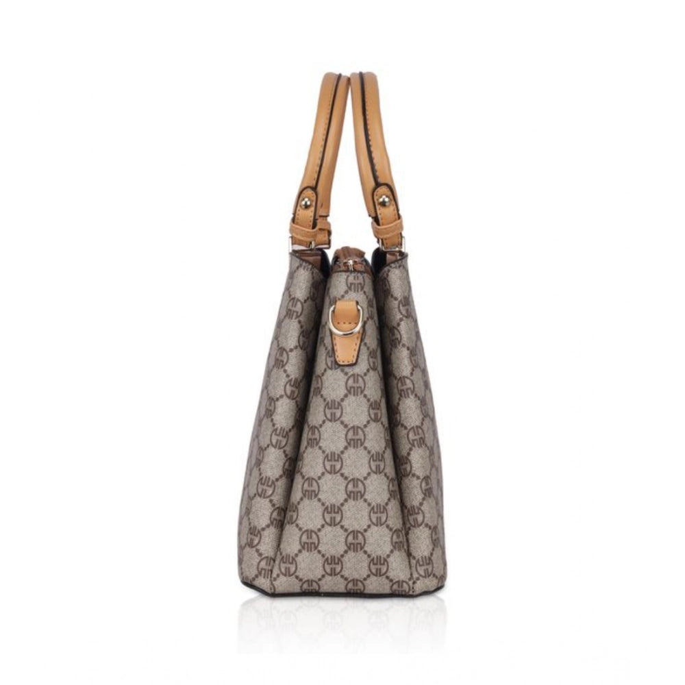 Suvarnika Women's Faux Leather Printed Handbag (Camel)