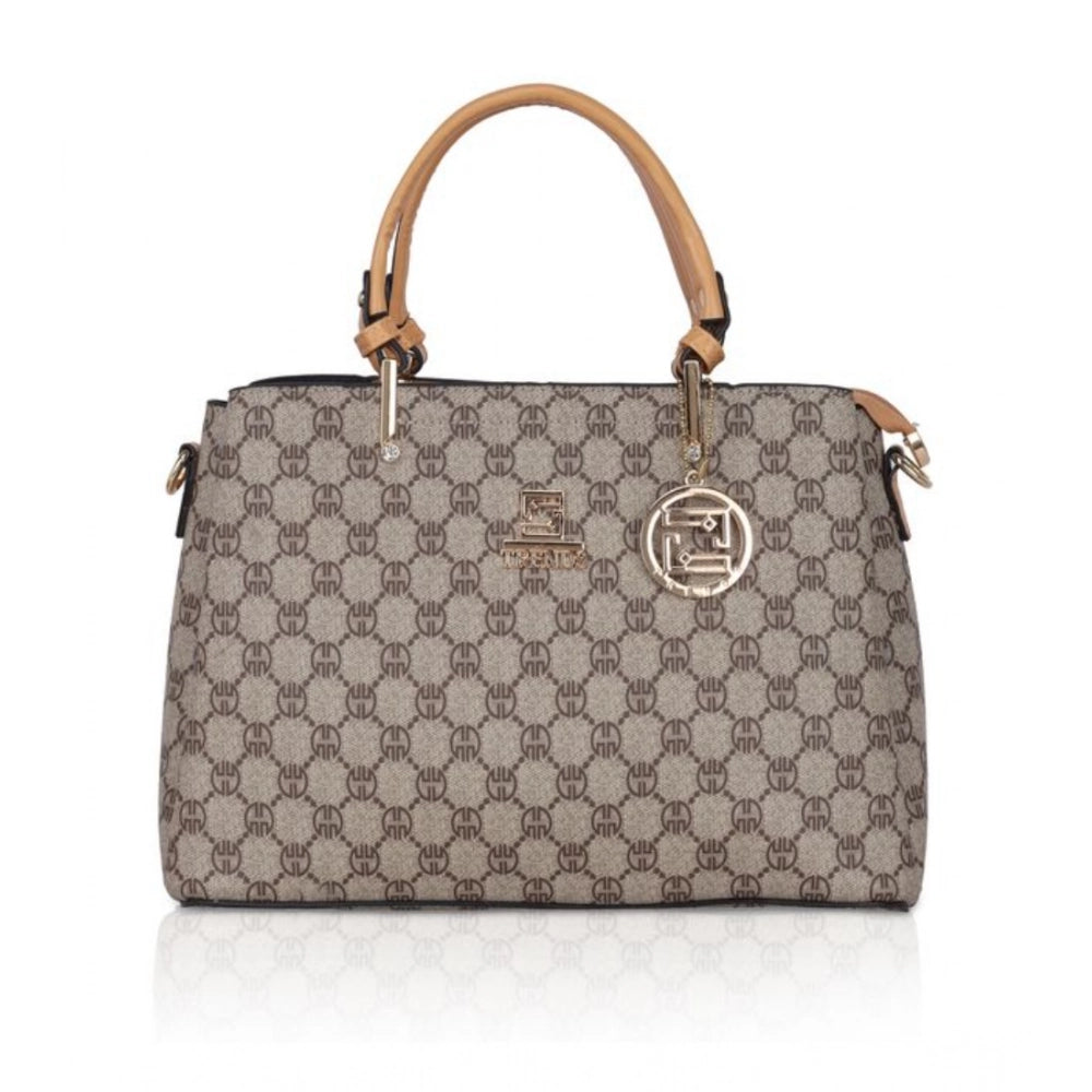 Suvarnika Women's Faux Leather Printed Handbag (Camel)