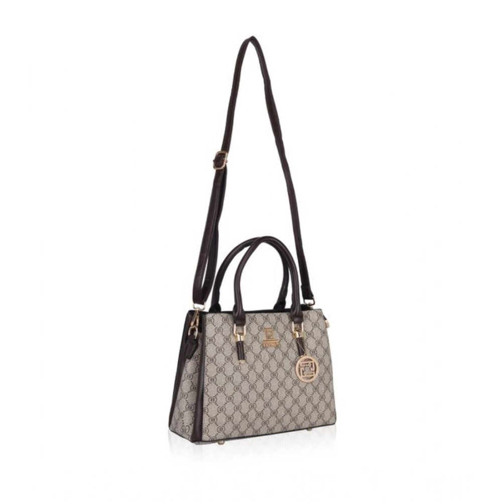 Suvarnika Women's Faux Leather Printed Handbag (Coffee)
