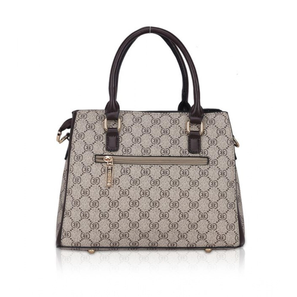 Suvarnika Women's Faux Leather Printed Handbag (Coffee)