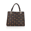 Suvarnika Women's Faux Leather Printed Handheld Bag (Brown )
