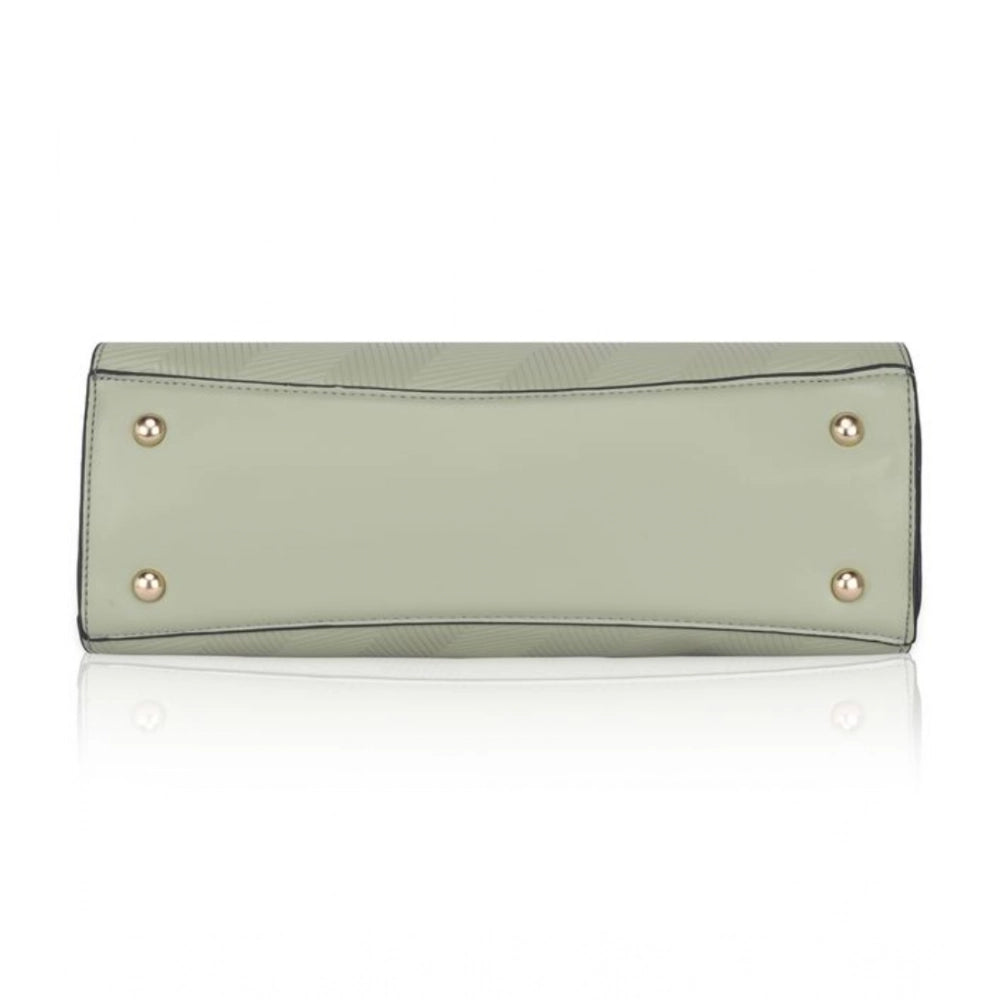 Suvarnika Women's Faux Leather Textured Adjustable Long Belt Handbag (Green)
