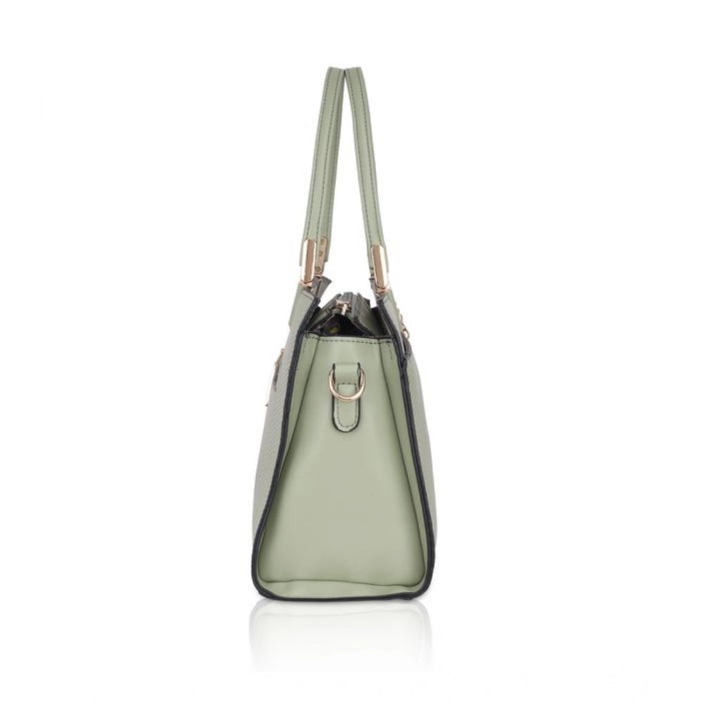 Suvarnika Women's Faux Leather Textured Adjustable Long Belt Handbag (Green)