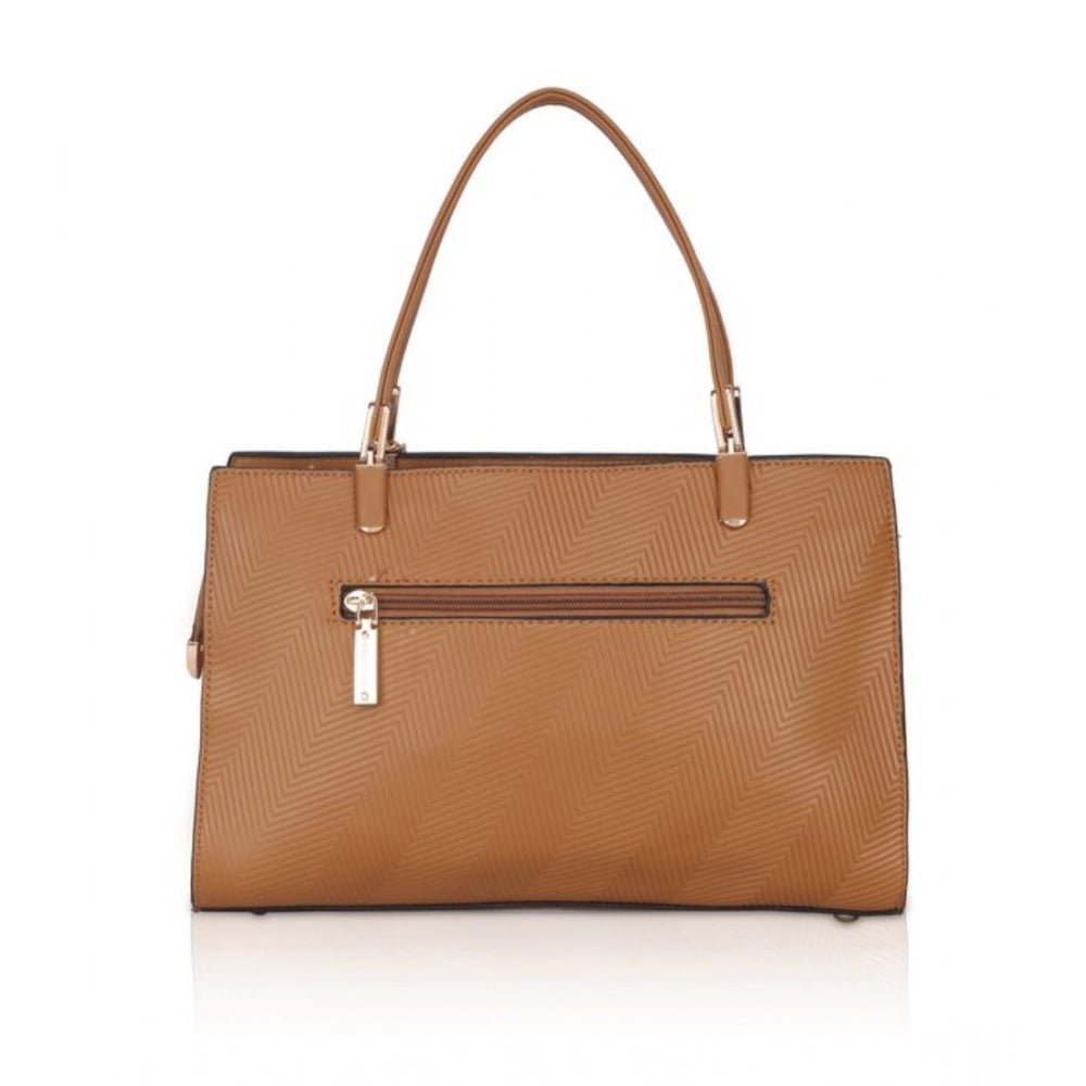 Suvarnika Women's Faux Leather Textured Adjustable Long Belt Handbag (Brown)