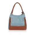Suvarnika Women's Faux Leather Textured Tote Bag (Grey)