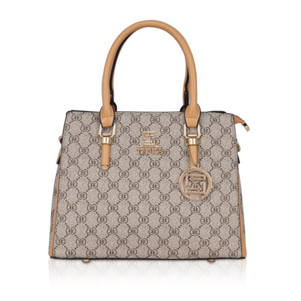 Suvarnika Women's Faux Leather Printed Handbag (Camel)