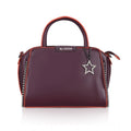 Suvarnika Women's Faux Leather Metal Beads Handbag (Wine Red)