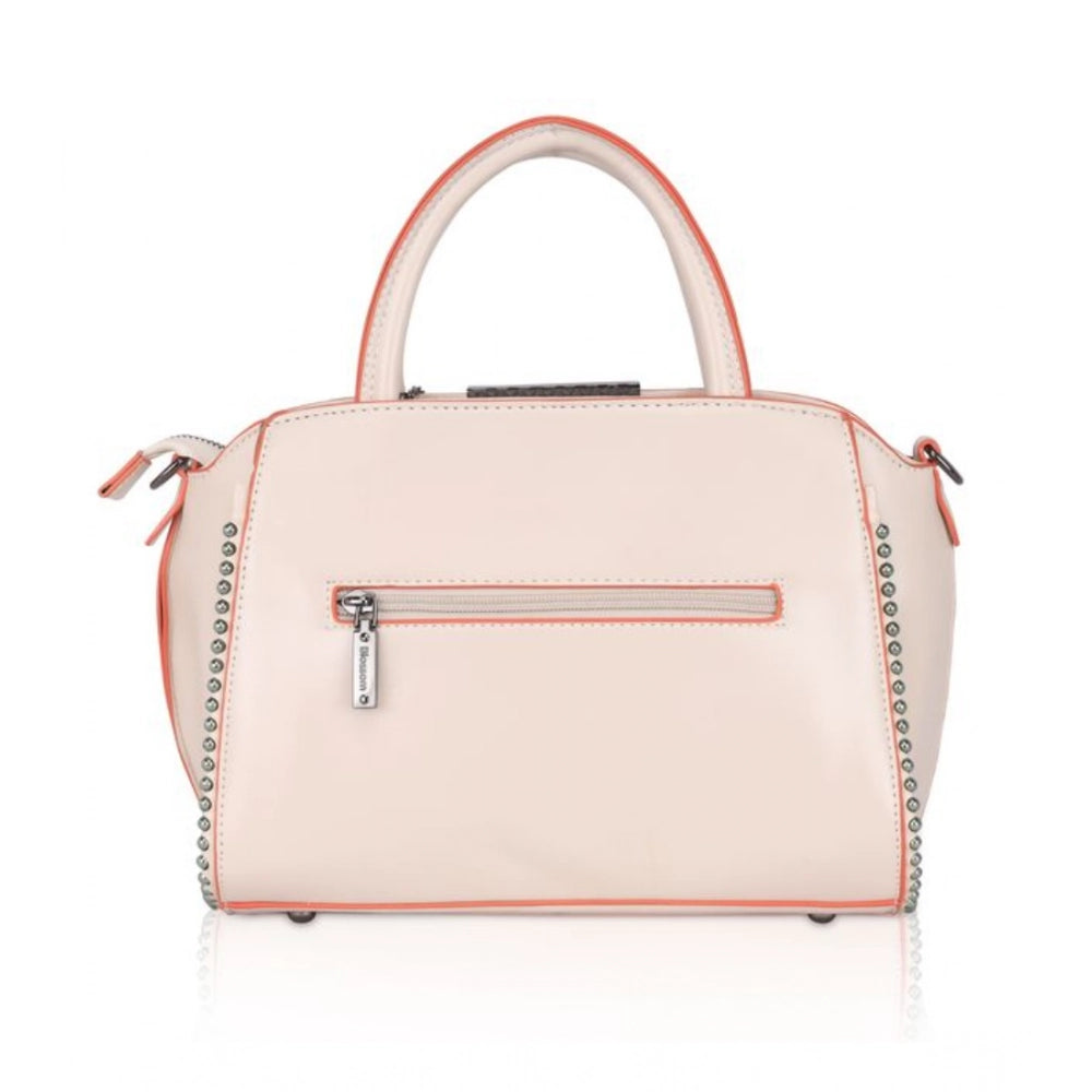 Suvarnika Women's Faux Leather Metal Beads Handbag (Pink)