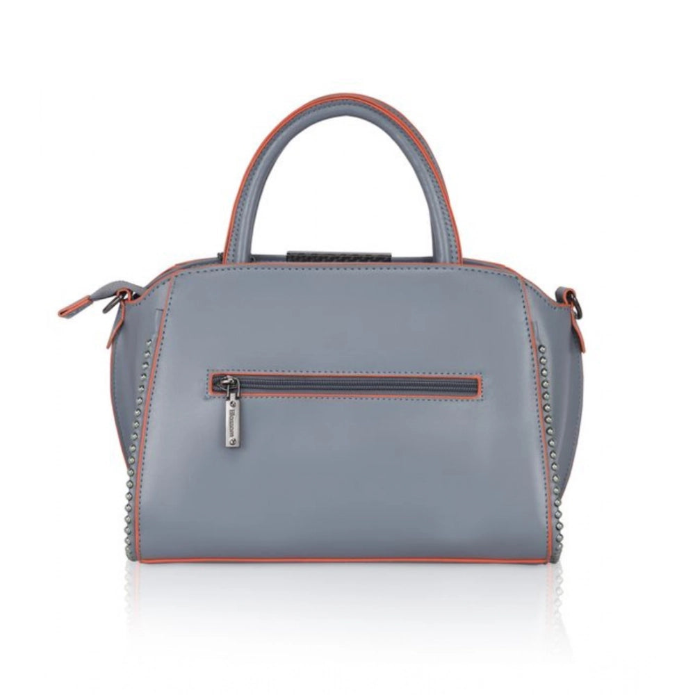 Suvarnika Women's Faux Leather Metal Beads Handbag (Grey)