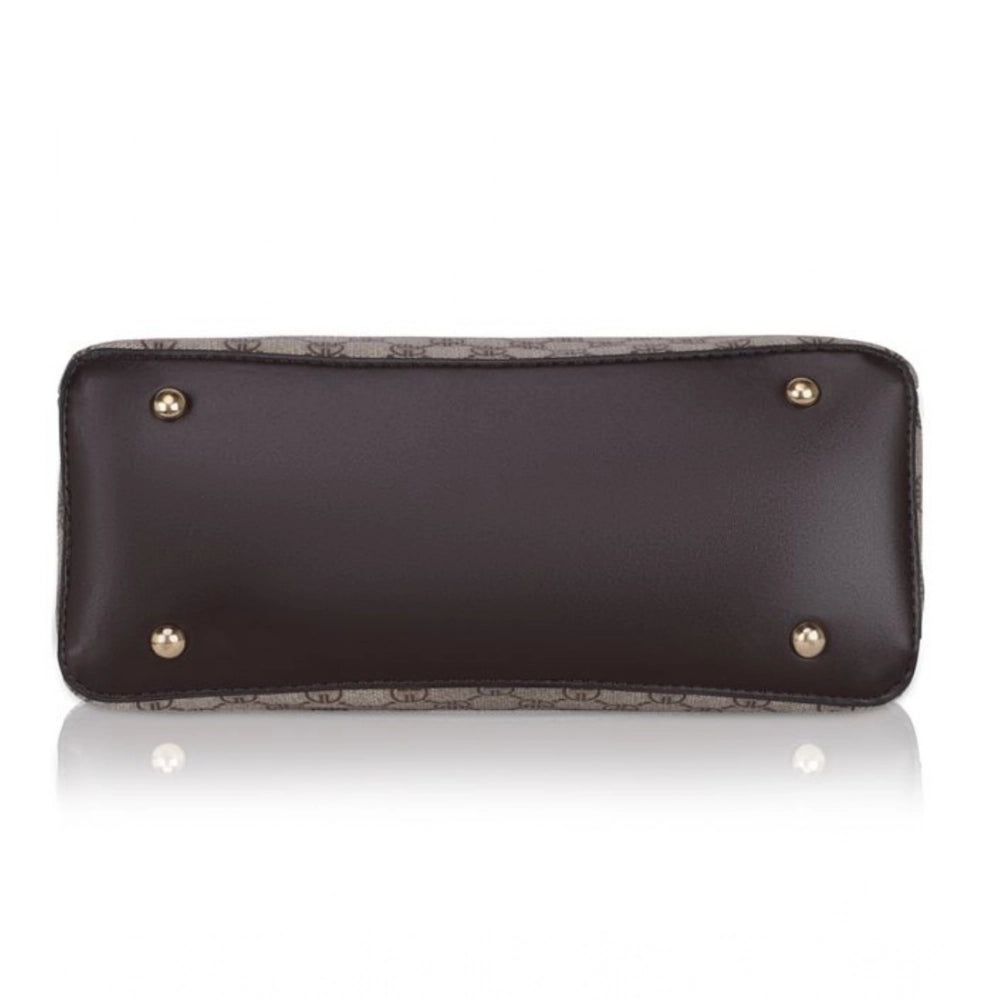 Suvarnika Women's Faux Leather Printed Handbag (Coffee)