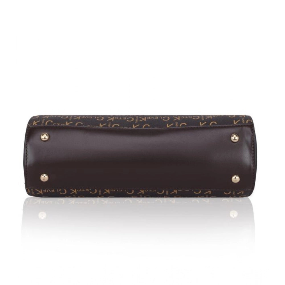 Suvarnika Women's Faux Leather Printed Handbag (Coffee)