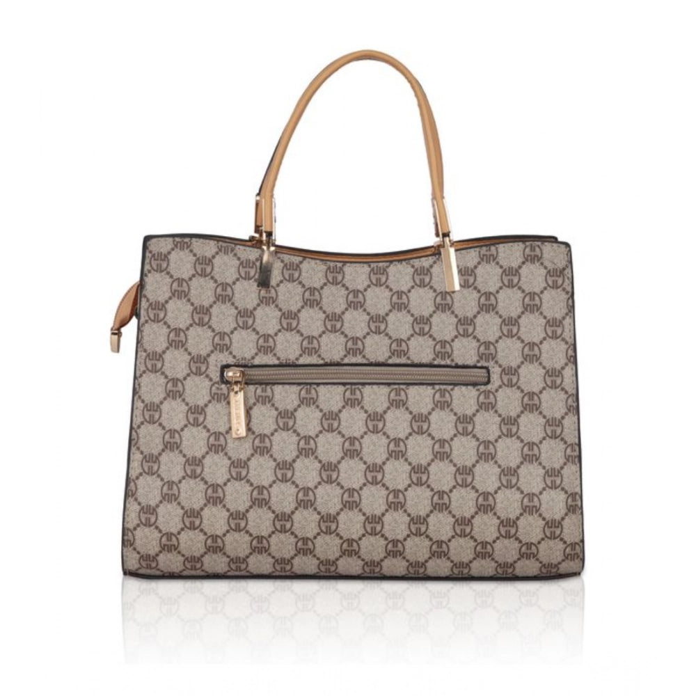 Suvarnika Women's Faux Leather Printed Handbag (Camel)