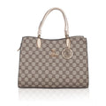 Suvarnika Women's Faux Leather Printed Handbag (Beige)