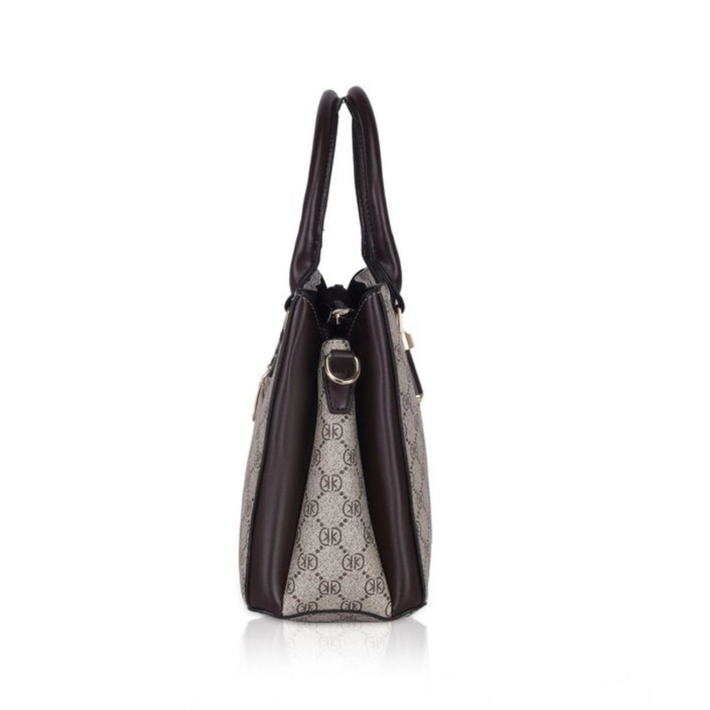 Suvarnika Women's Faux Leather Printed Handbag (Coffee)