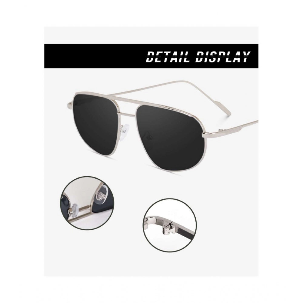 Suvarnika Classic Unisex UV400 Protection Sunglasses (Silver)