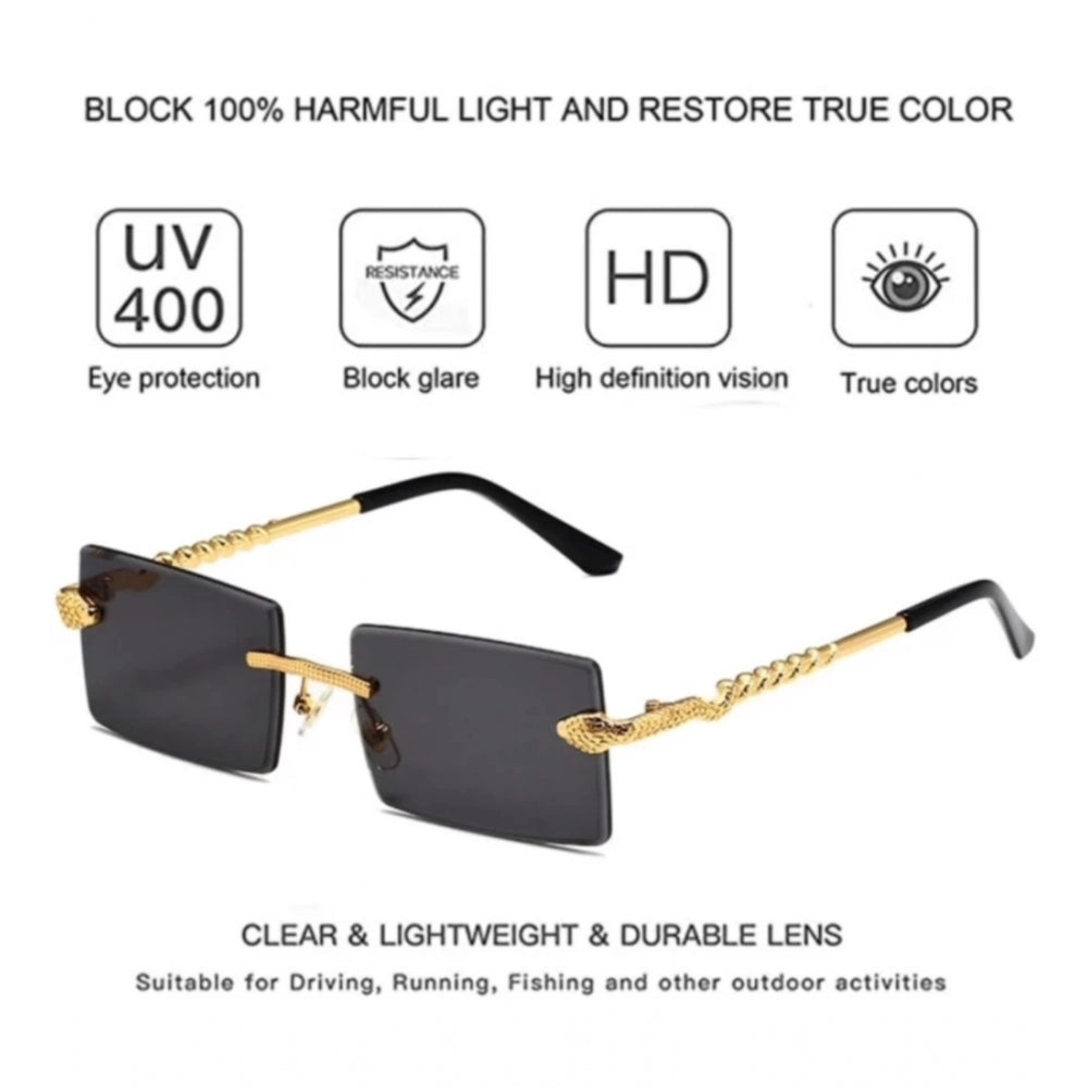 Suvarnika Classic Unisex UV400 Protection Sunglasses (Black)
