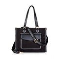Suvarnika Women's Canvas Medium Top handle Satchel Zipper Handbag (Black)