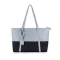 Suvarnika Women's Faux Leather Large Shoulder Zipper Handbag (Light Blue)
