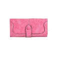 Suvarnika Women's Faux Leather Medium Snap Button Wallet (Pink)