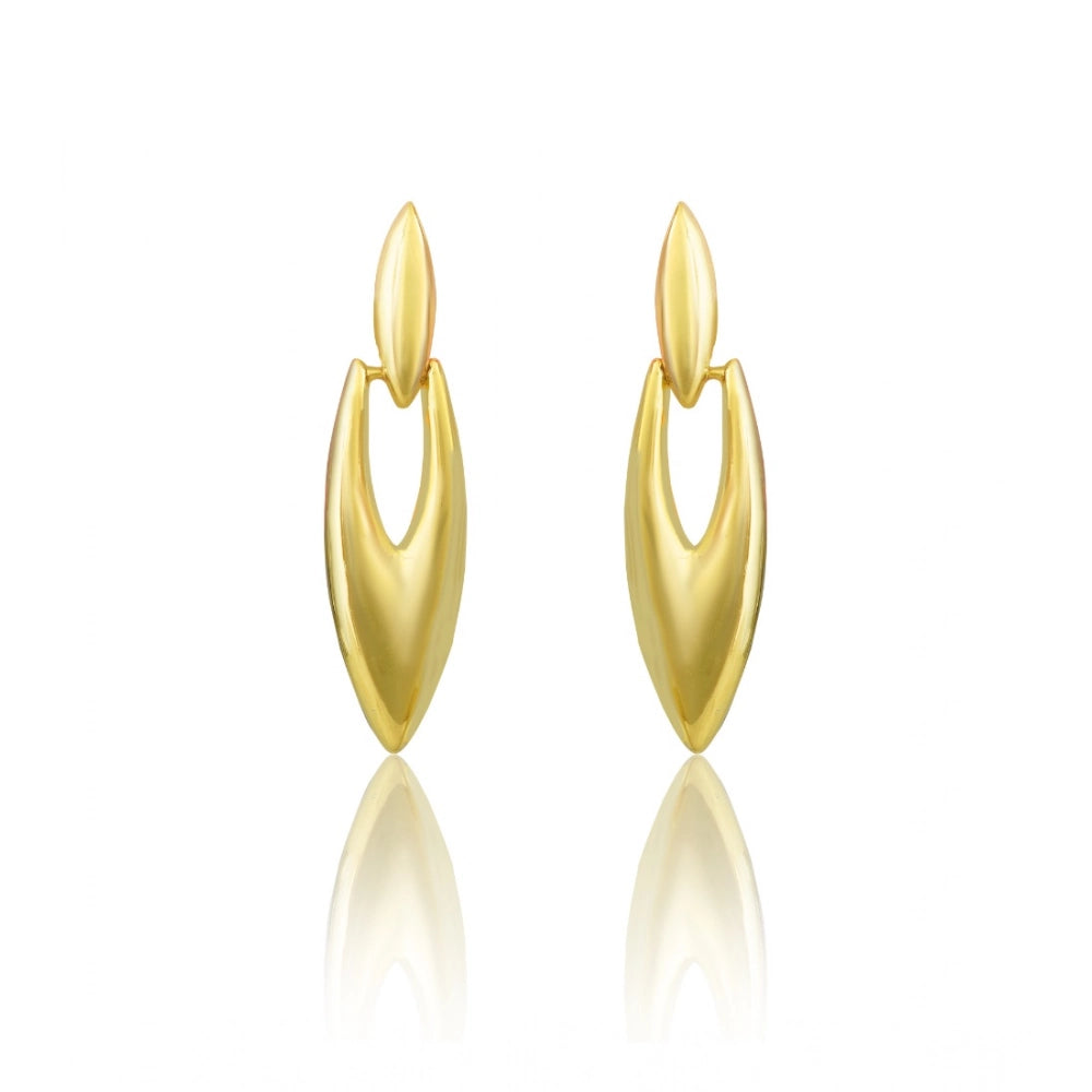 Suvarnika Women's brassNew Gold Tone Polish Mini Office Earrings (Gold Plated)