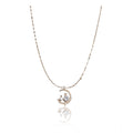 Suvarnika Women's Stainless Steel Moon Pendent Delicate Chain (Gold Plated)