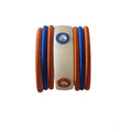 Suvarnika Women's Plastic Silk Thread Bangles (White-Brown-Blue, Size: 2.8)