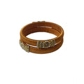 Suvarnika Women's Plastic Silk Thread Bangles (Light Brown, Size: 2.1)