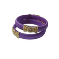 Suvarnika Women's Plastic Silk Thread Bangles (Light Violet, Size: 2.4)