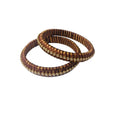 Suvarnika Women's Plastic Silk Thread Bangles (Gold-Dark Brown, Size: 2.6)