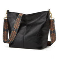Suvarnika Women's PU Leather Zipper Handbag (Black)