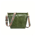 Suvarnika Women's PU Leather Zipper Handbag (Green)