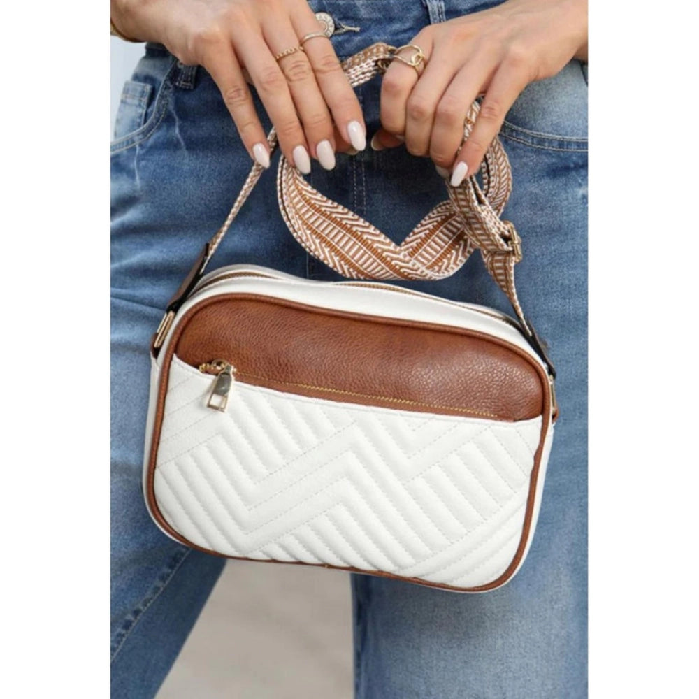 Suvarnika Women's PU Leather Zipper Sling Bag