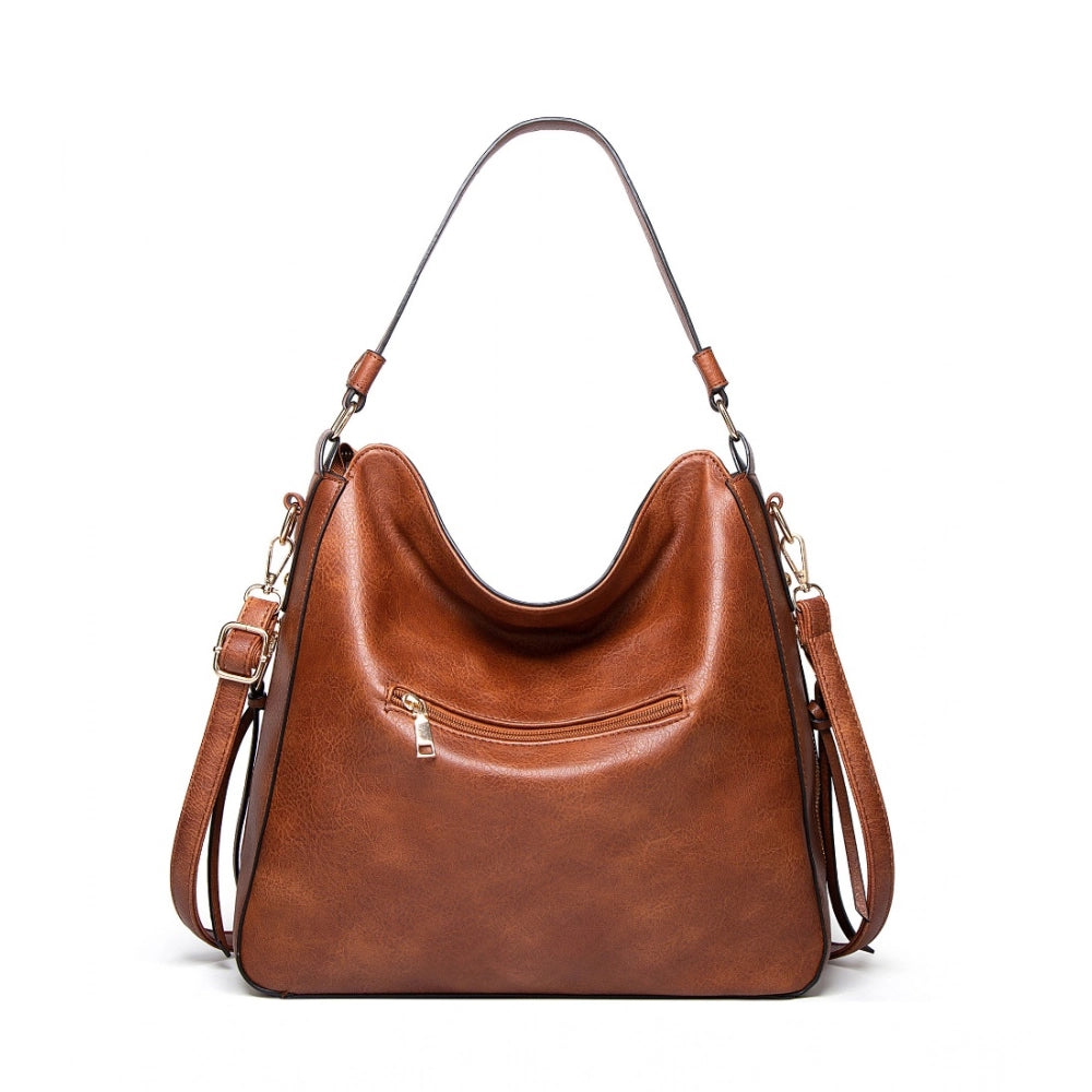 Suvarnika Women's PU Leather Zipper Handbag