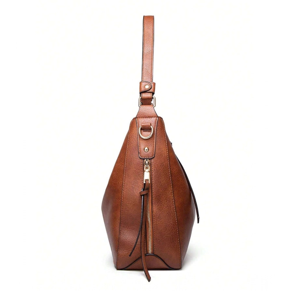 Suvarnika Women's PU Leather Zipper Handbag