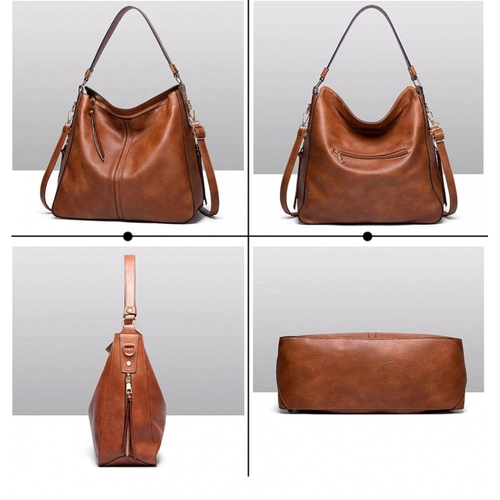 Suvarnika Women's PU Leather Zipper Handbag
