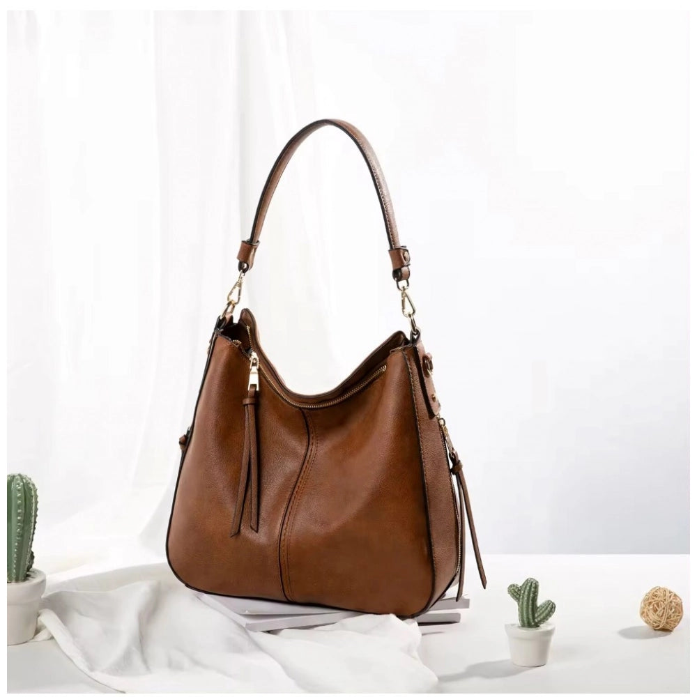Suvarnika Women's PU Leather Zipper Handbag