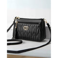 Suvarnika Women's PU Leather Zipper Sling Bag (Black)