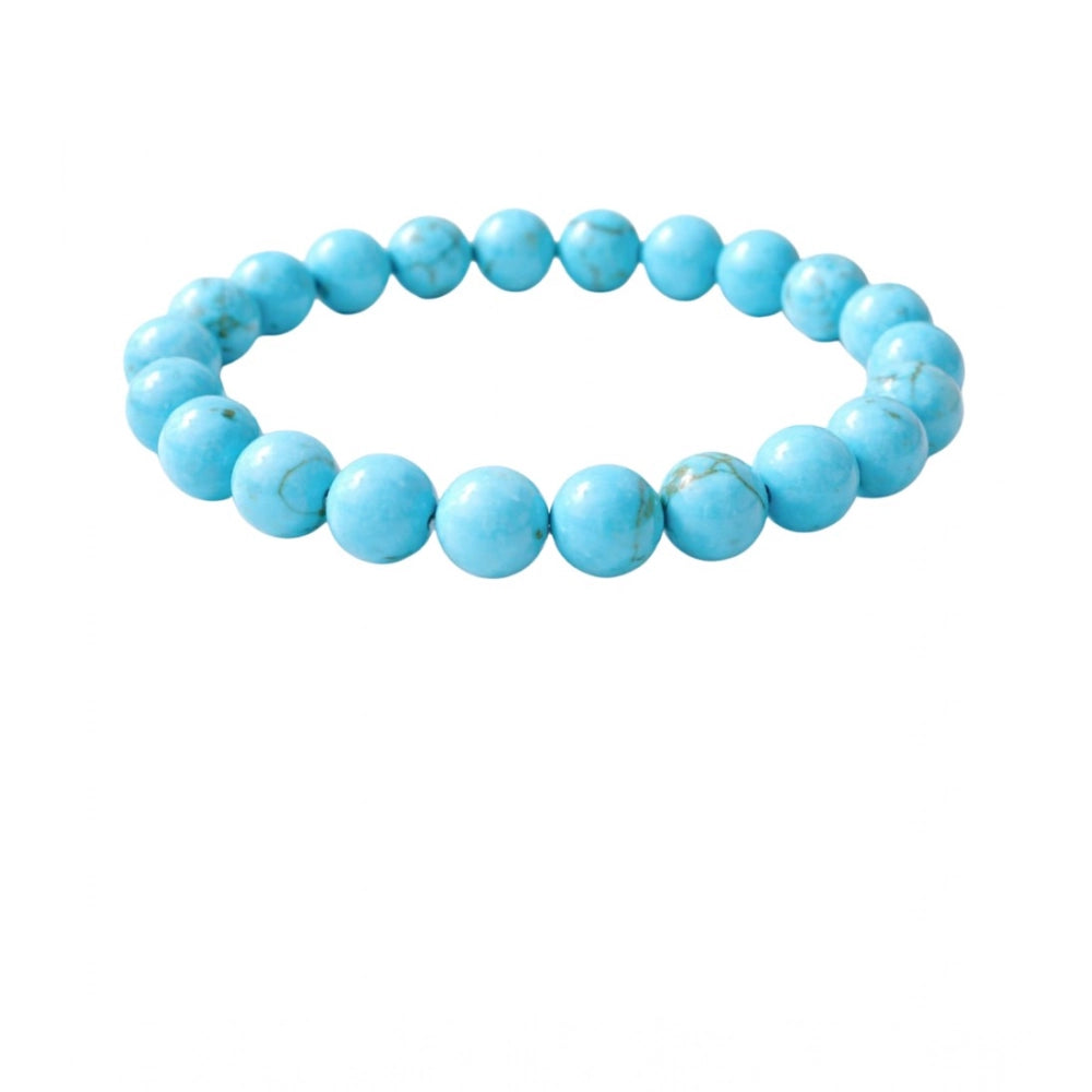 Suvarnika Natural Crystal 8mm Turquoise Bracelet (Sky Blue)