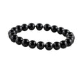 Suvarnika Natural Crystal 8mm Black Tourmaline Bracelet (Black)