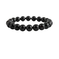 Suvarnika Natural Crystal 8mm Black Obsidian Bracelet (Black)