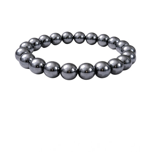 Suvarnika Natural Crystal 8mm Hematite Bracelet (Grey)