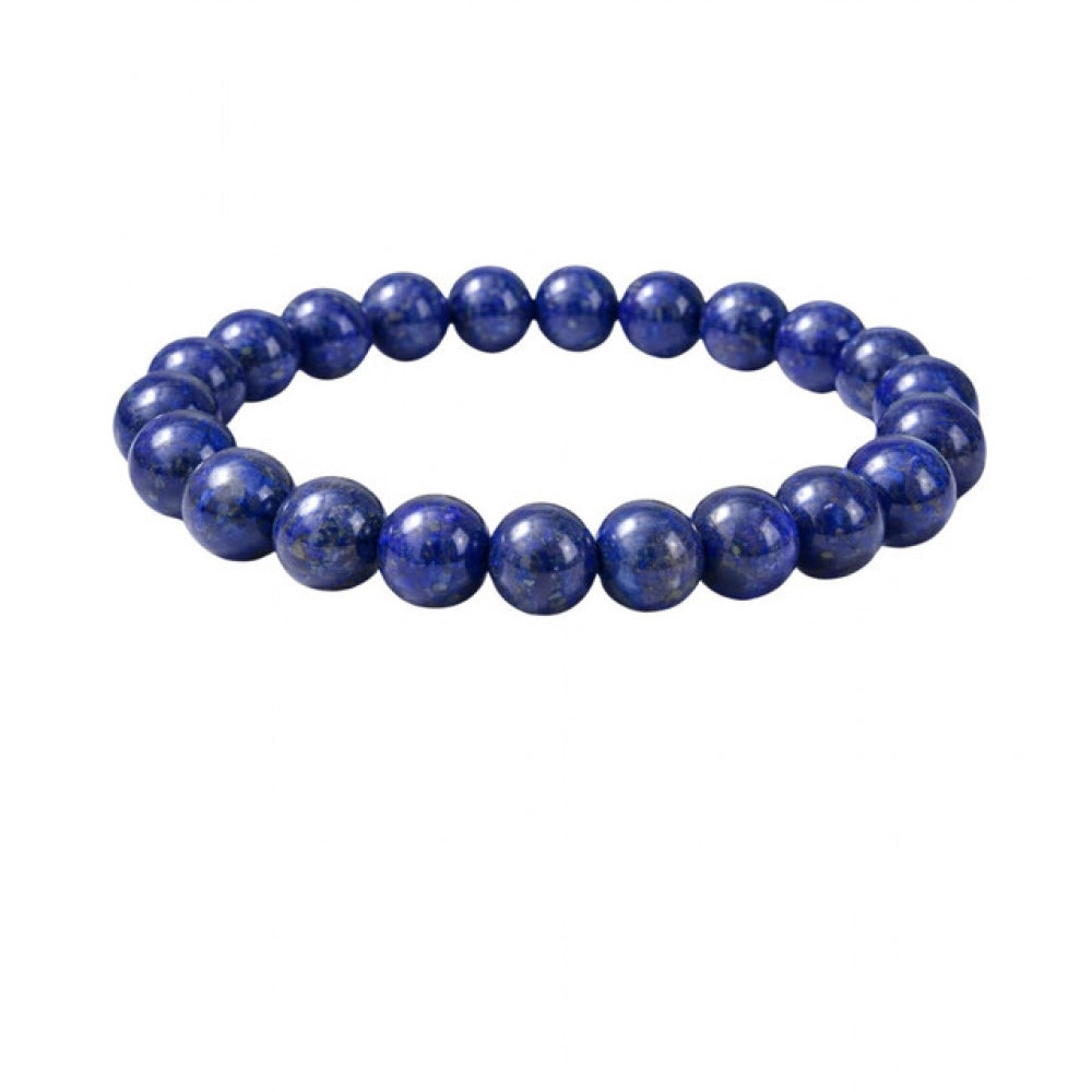 Suvarnika Natural Crystal 8mm Lapis Lazuli Bracelet (Dark Purple)