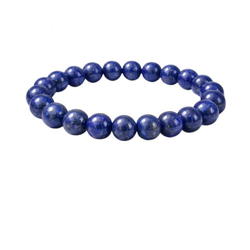 Suvarnika Natural Crystal 8mm Lapis Lazuli Bracelet (Dark Purple)