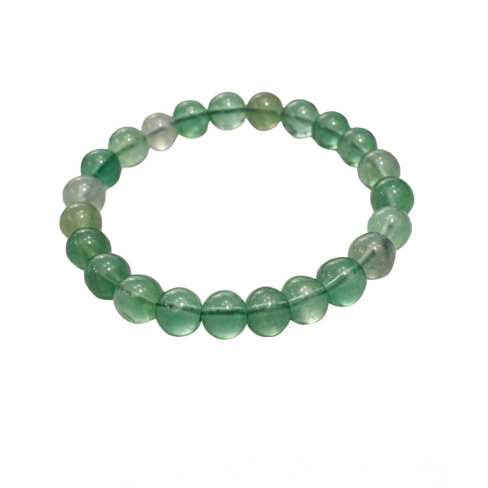 Suvarnika Natural Crystal 8mm Fluorite Bracelet  (Green)