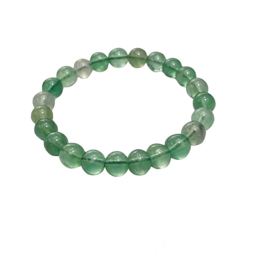 Suvarnika Natural Crystal 8mm Fluorite Bracelet  (Green)