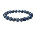 Suvarnika Natural Crystal 8mm Azurite Bracelet  (Dark Green)
