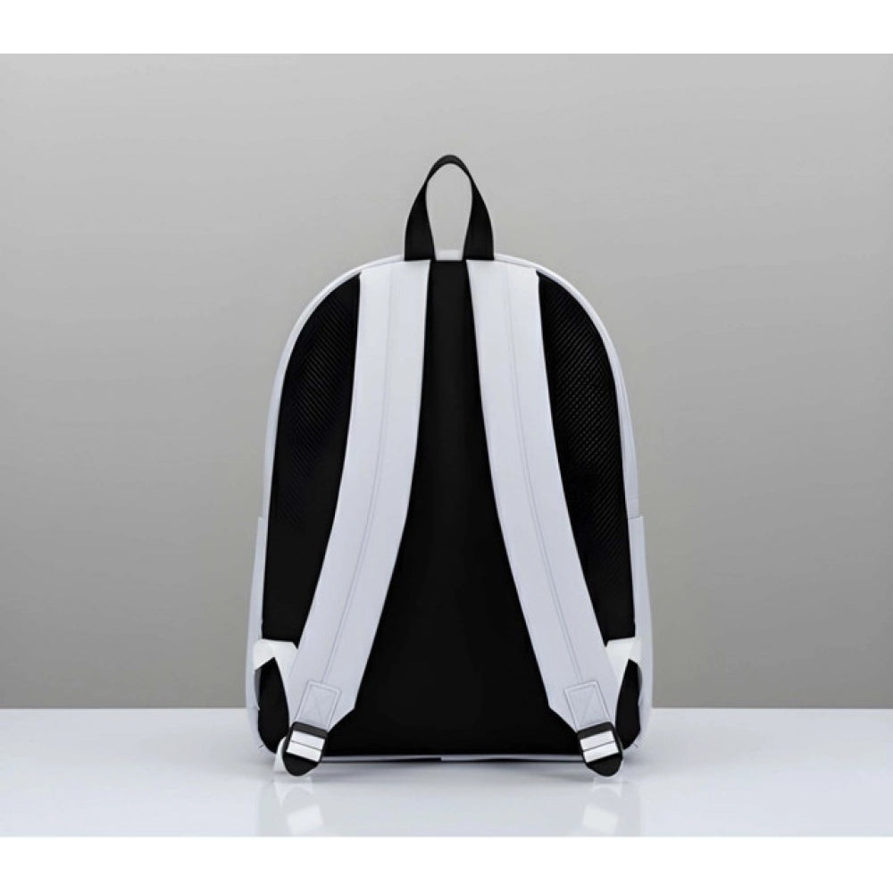 Suvarnika Unisex PU Leather Solid Medium Zipper Backpack (Grey)