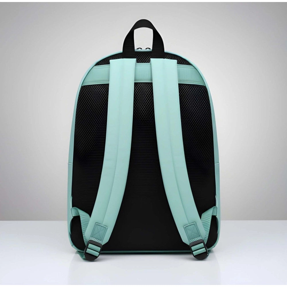 Suvarnika Unisex PU Leather Solid Medium Zipper Backpack (Green)